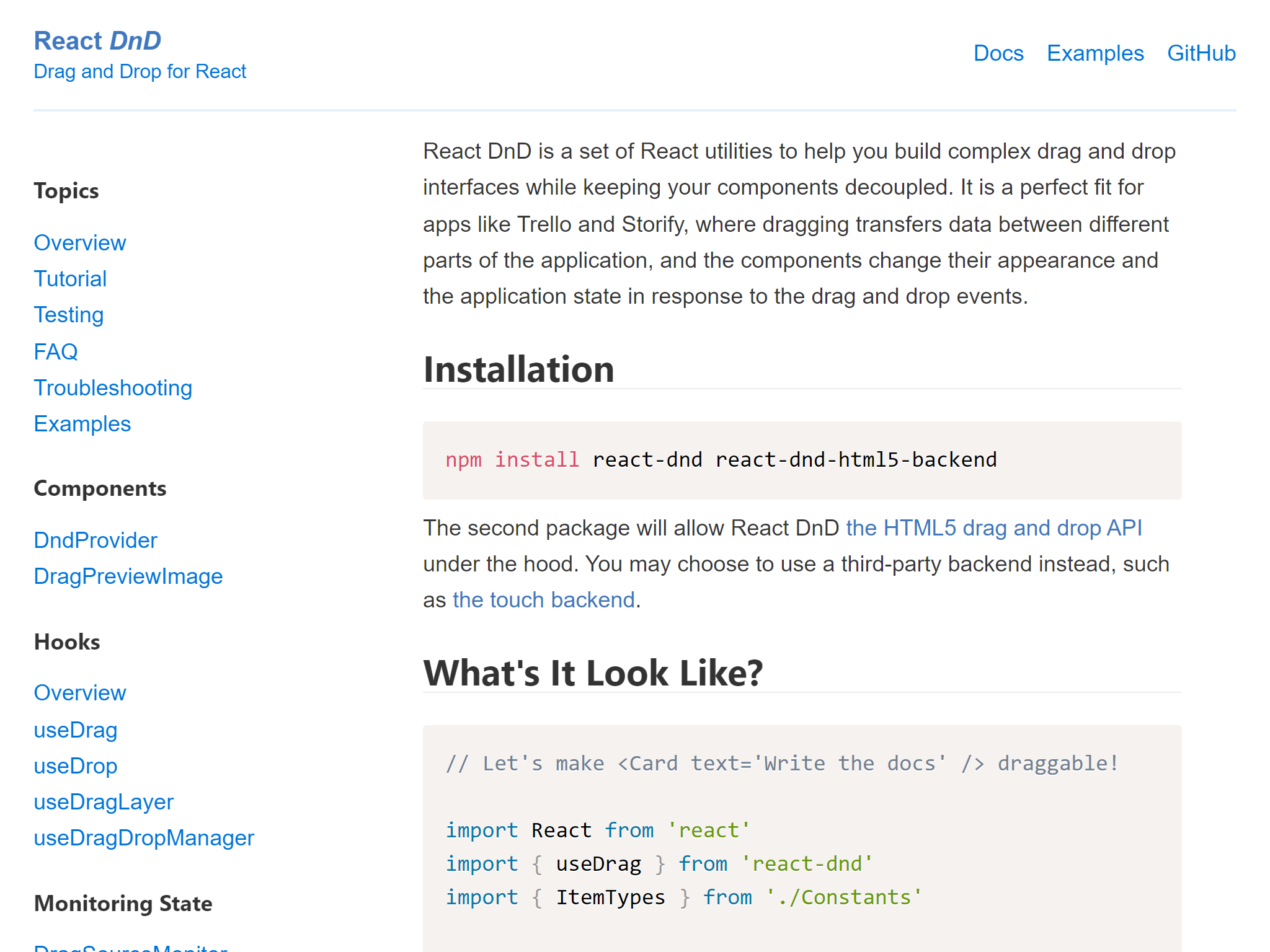 React DnD