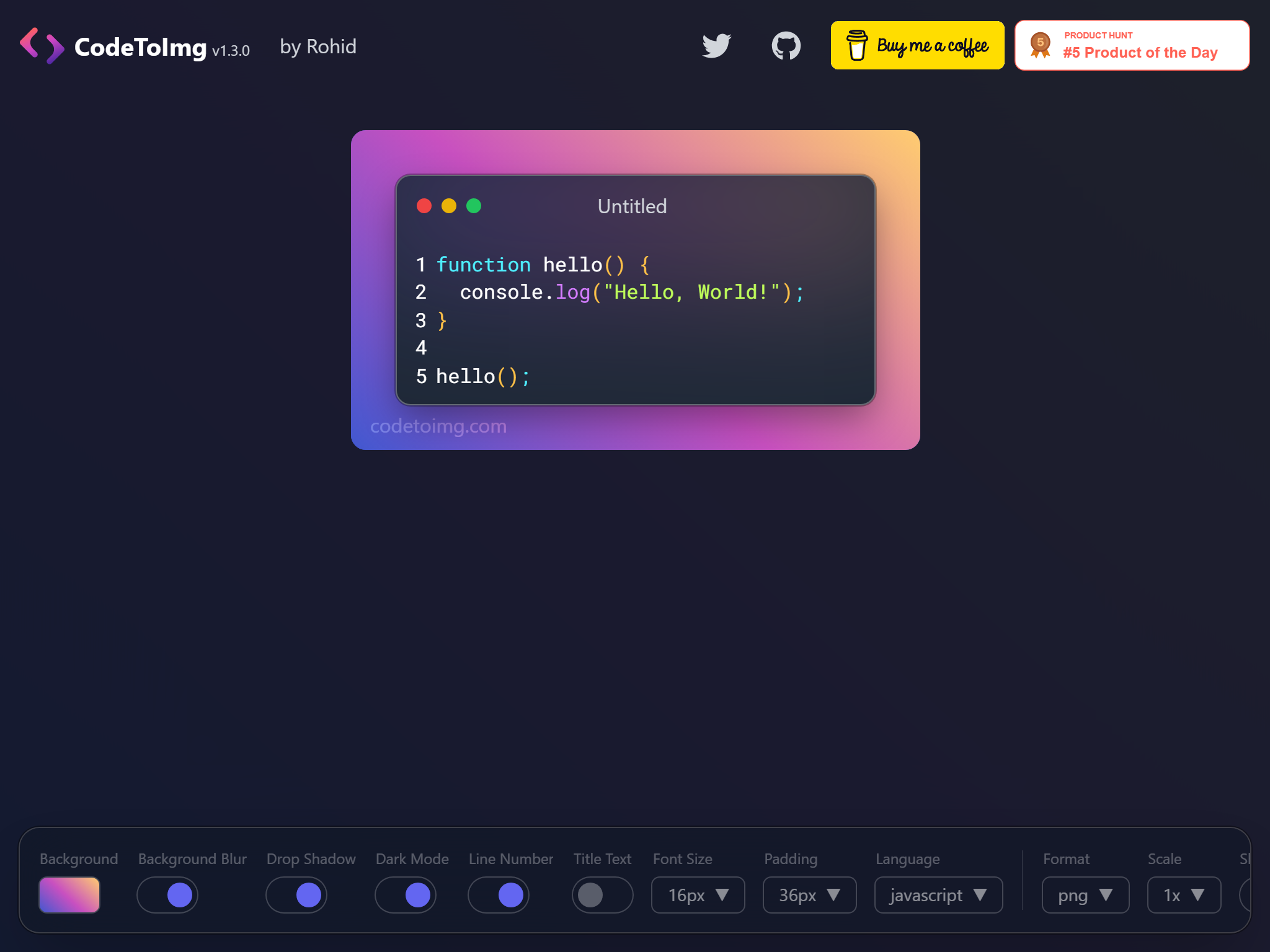 Code to Img